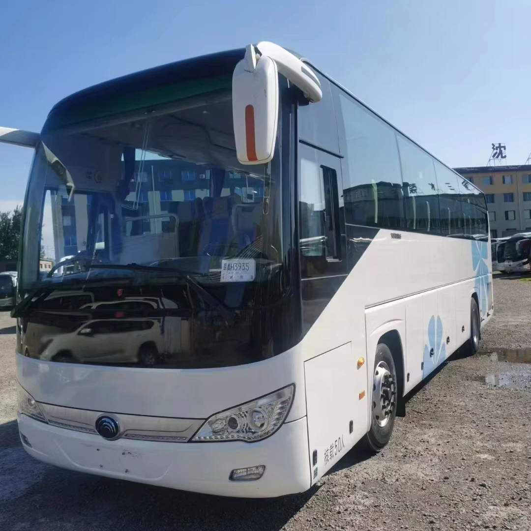 Big China Bus Used ZK6119 Diesel Engine Leafspring Suspension 50 Seats Hiace Make Manual Left Turbo Light Dark Free Shipping