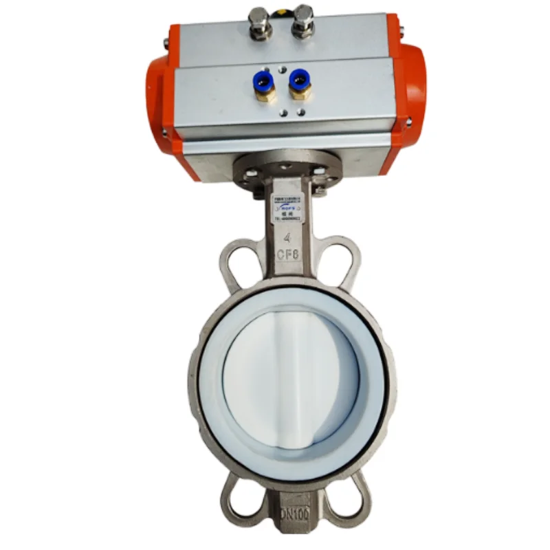 Pneumatic Stainless Steel Pneumatic Butterfly Valve Dn100 Clamp Type Ptfe Butterfly Valve Switch Dn150 80 65 50 200 300
