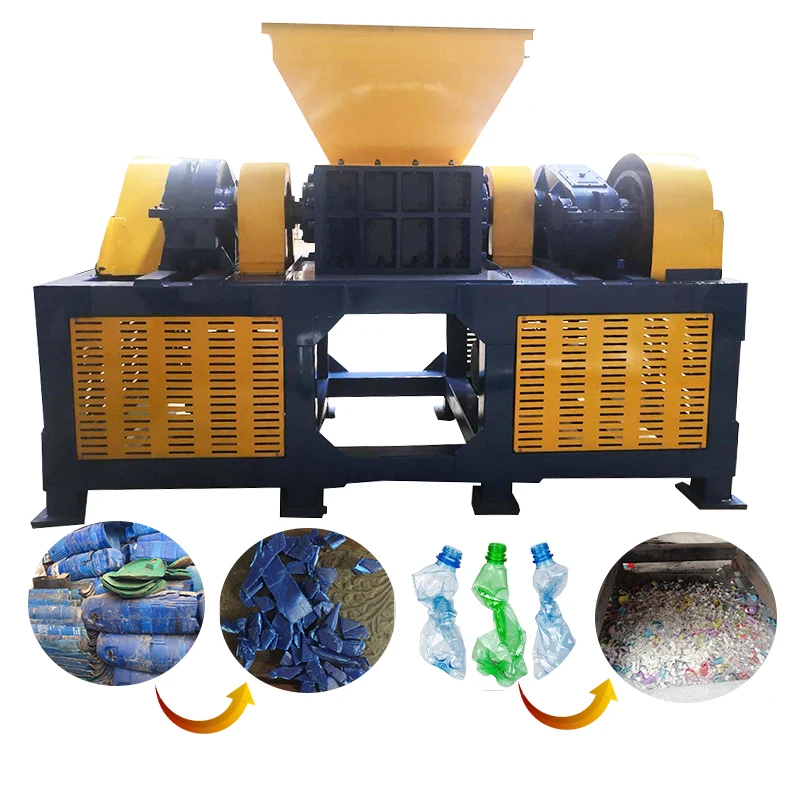 Double Shaft Rubber pet plastic Waste Plastic Bottle Scrap Shredder Mini