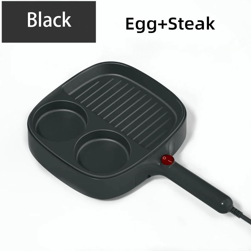 
2021 Best Selling 3 in 1 Kitchen Egg Steak Breakfast Cooking Electric Mini Aluminum Nonstick Frying Pan 