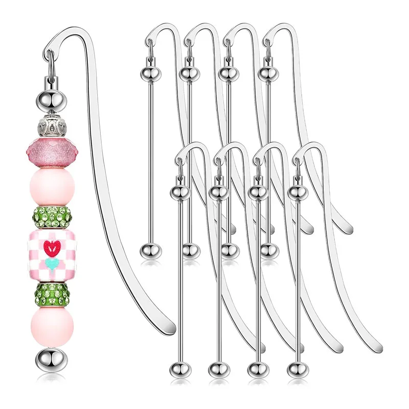 New products add bead Book Mark Metal Book Page mark Jewelry Pendant Charm Bookmark for Book Lover Reader