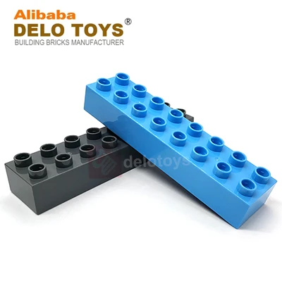 DELO TOYS  ( 12 Colors )  China marketplace construction blocks toy OEM  2 x 8  Plastic Building brick block 2*8  (JC005)