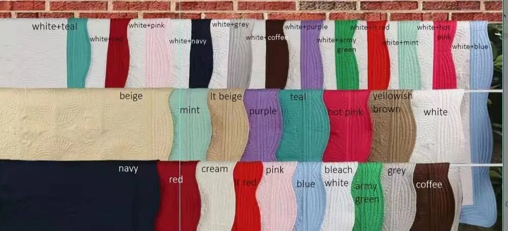 Wholesale Monogram Blank Cotton Baby Quilt Four Seasons Embossed Scalloped Throw Blanket Embossed Baby Quilt