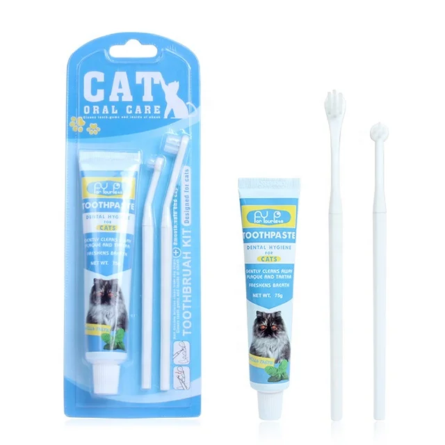 Wholesale Popular Eliminate Bad Breath Teeth Cleaning Kit Cat Toothpaste Pet Toothpaste Set