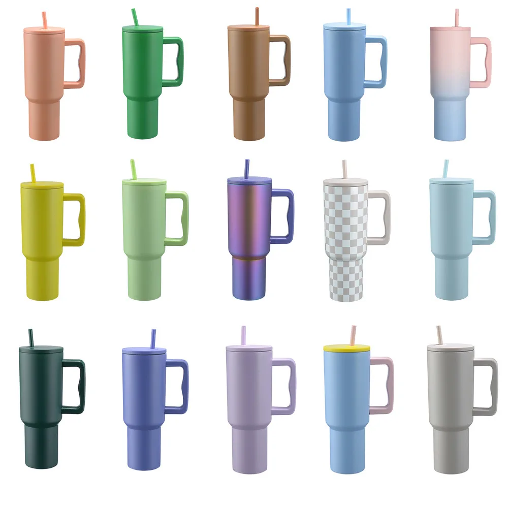 Hot Selling 40OZ  Version Tumbler With Handle Water Bottle Insulated Thermos Mug  Hot Sale Big Capacity Portable Outdoor Mugs