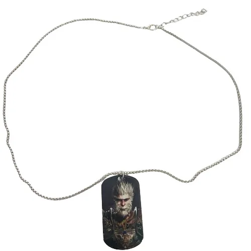 Black Myth Wu Kong Dangle Necklace Stainless Steel Famous Game Wu Kong Necklace Journey to the West Portrait Necklace AM1081018