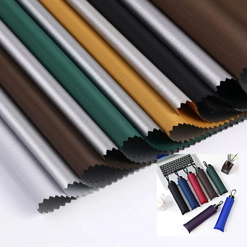 High Quality 210D Silver-Coated Waterproof Polyester Umbrella Fabric Oxford Cloth Woven with PVC 100% Polyester