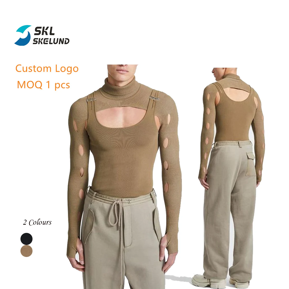 Hot Selling Wholesale Sexy Gay Hollow Out Slim Fit Halter Fashion Casual 2-Piece Sexy Costumes Gay Men Clothes For Gay Men