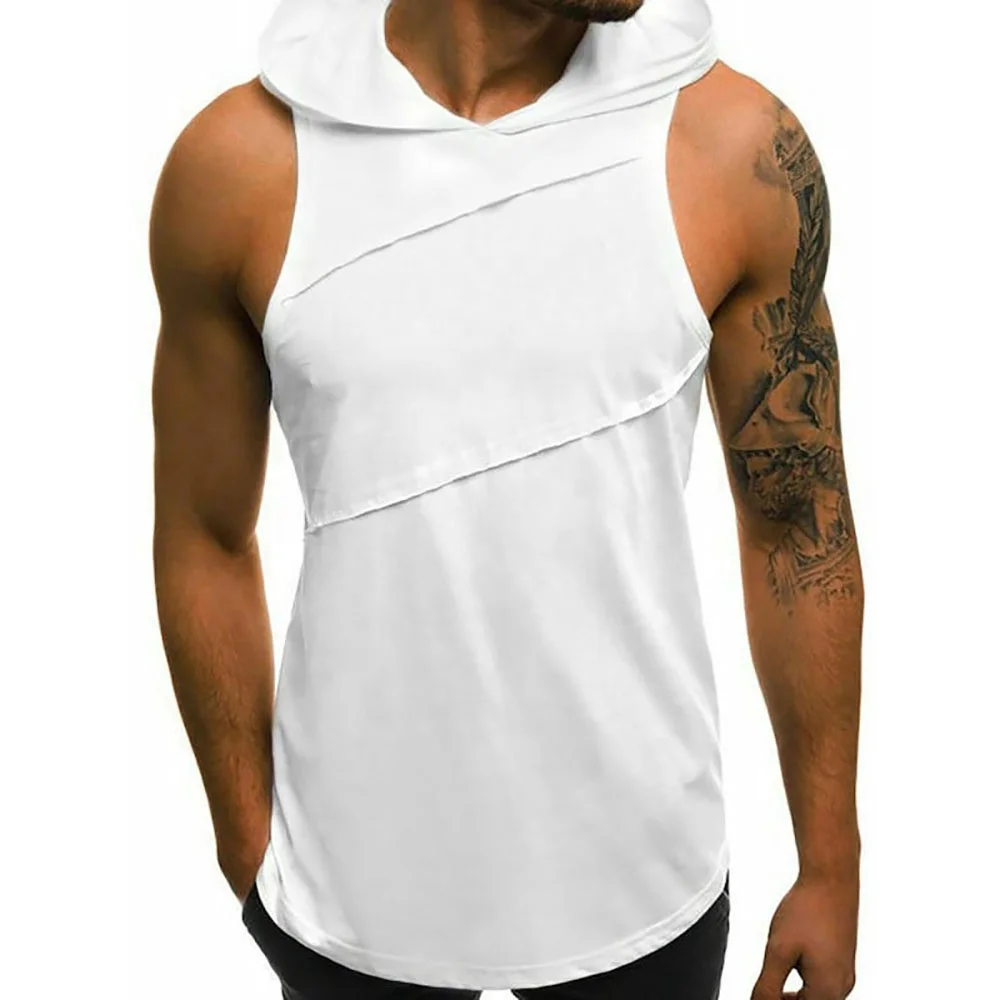 
Active Wear Sports Tank Top Clothes Sleeveless Hoodie For Men Red Color Hoodies 