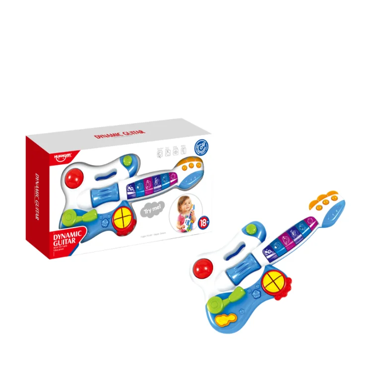 Электрический светильник, забавный пластиковый детский тренд, образовательный музыкальный гитарный инструмент, музыкальная игрушка