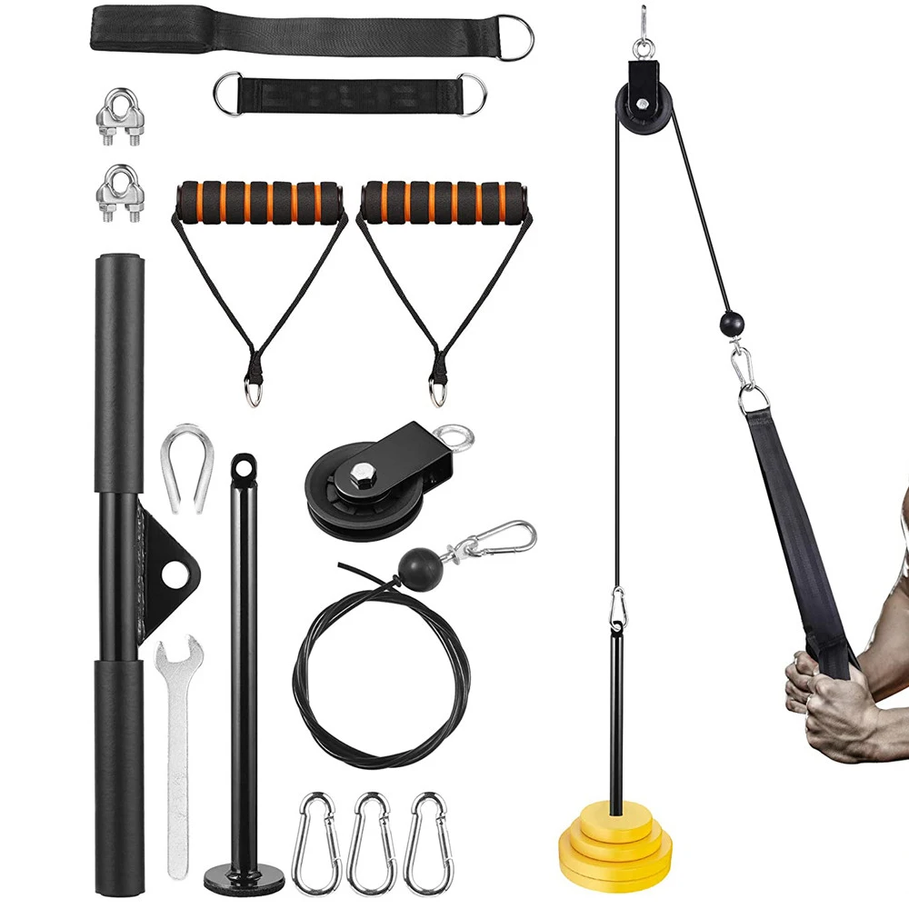 Wholesale cheap diy gym pulley cable system Multi-handle combination high and low pulley system gym triceps pulley gym system