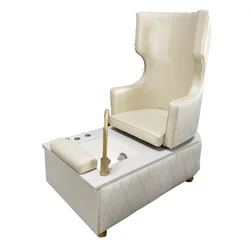 2023 Grey Luxury Comfortable Massage Pedicure Spa Chair With Foot Spa Bowl For Beauty Salon