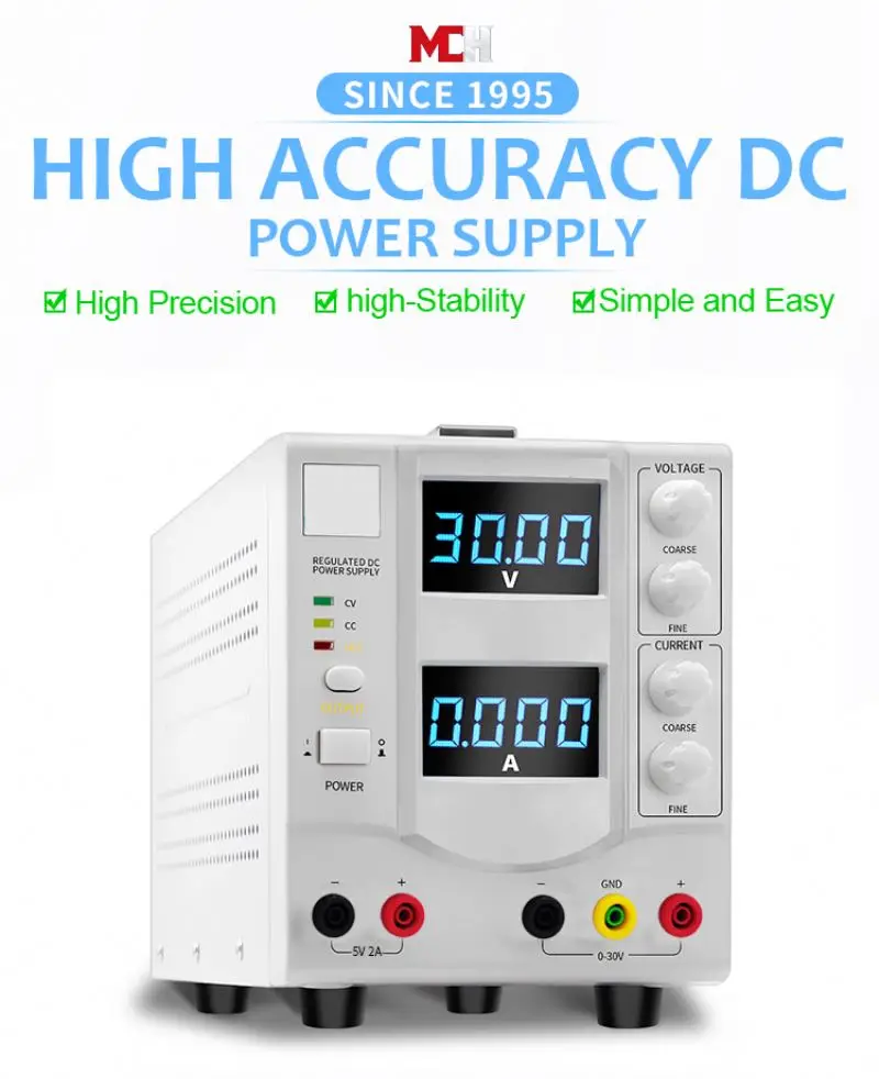 30V 2A Linear DC Power Supply Benchtop MCH-302DB