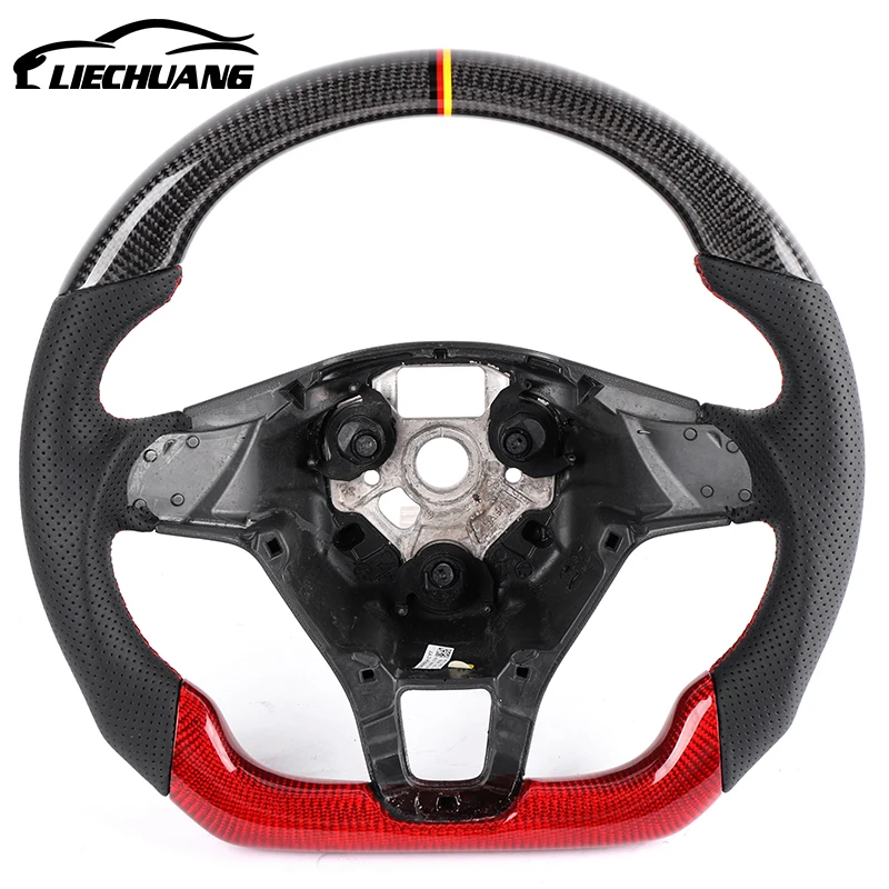 
Custom Alcantar carbon fiber steering wheel For Volkswagen Golf 7 7.5 lamando Touareg racing wheel convertible 