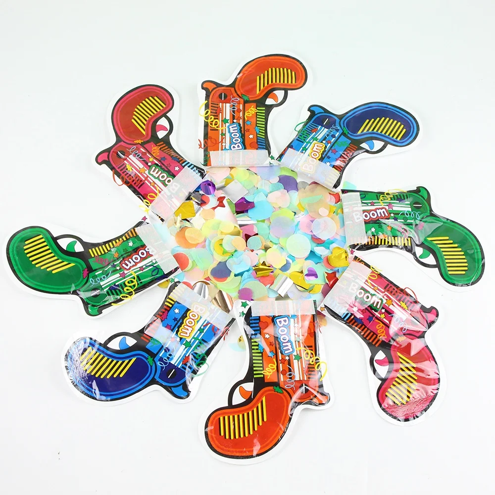 2023 Funny Inflatable Toy Fireworks Gun, Handheld Confetti Cannons Party Poppers Guns,for Christmas Birthday New Year