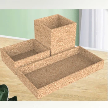 Eco-friendly Natural Cork Pencil Case Pencil Box with wood lid for gift and back school