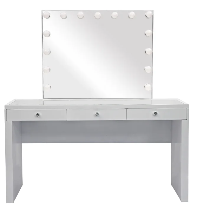 Bedroom household hotel makeup station table high quality custom 3 Drawers vanity table with mirror