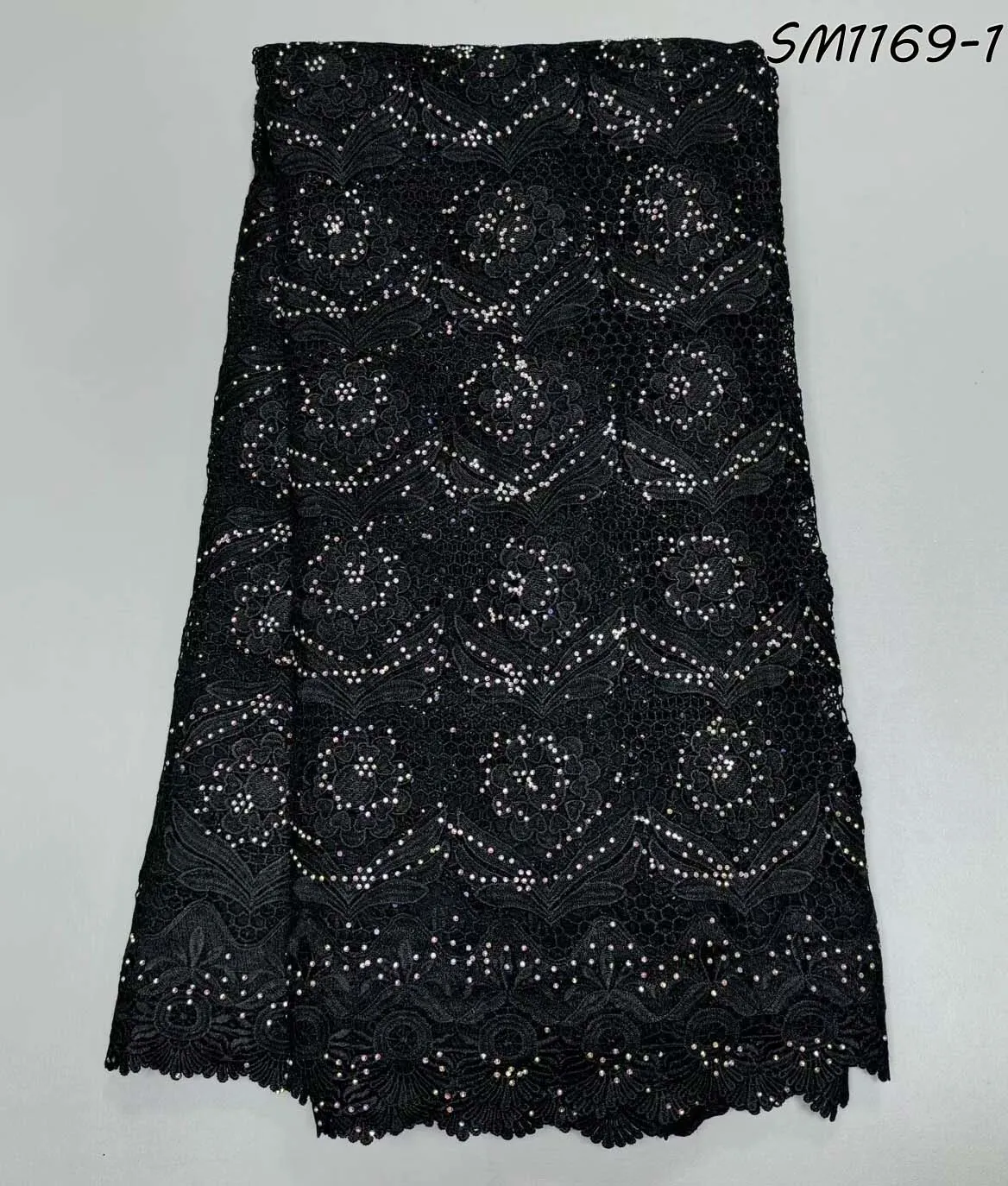 Latest soft cord lace with colorful shiny Sequins 100% cotton guipure lace with reasonable price soft fabric for women dressing