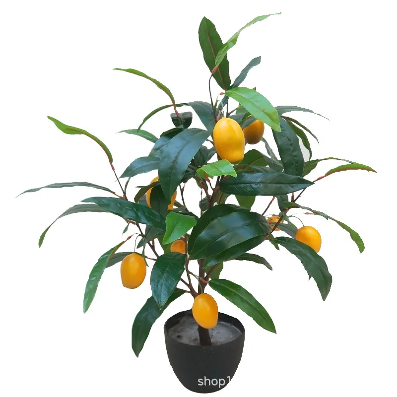 XRFZ Simulated Fruit Potted Tree Pomegranate Persimmon Tip Pepper Lemon Interior Decoration Green Plant Landscap