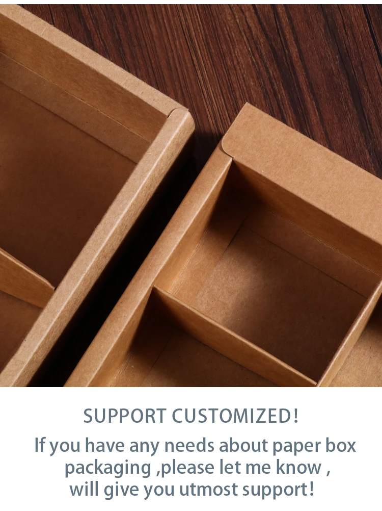 Manufacturer Drawer Kraft Paper Food Box Cookie Dessert Packaging Box Candy Snacks Packing Burger Cake Boxes with Window