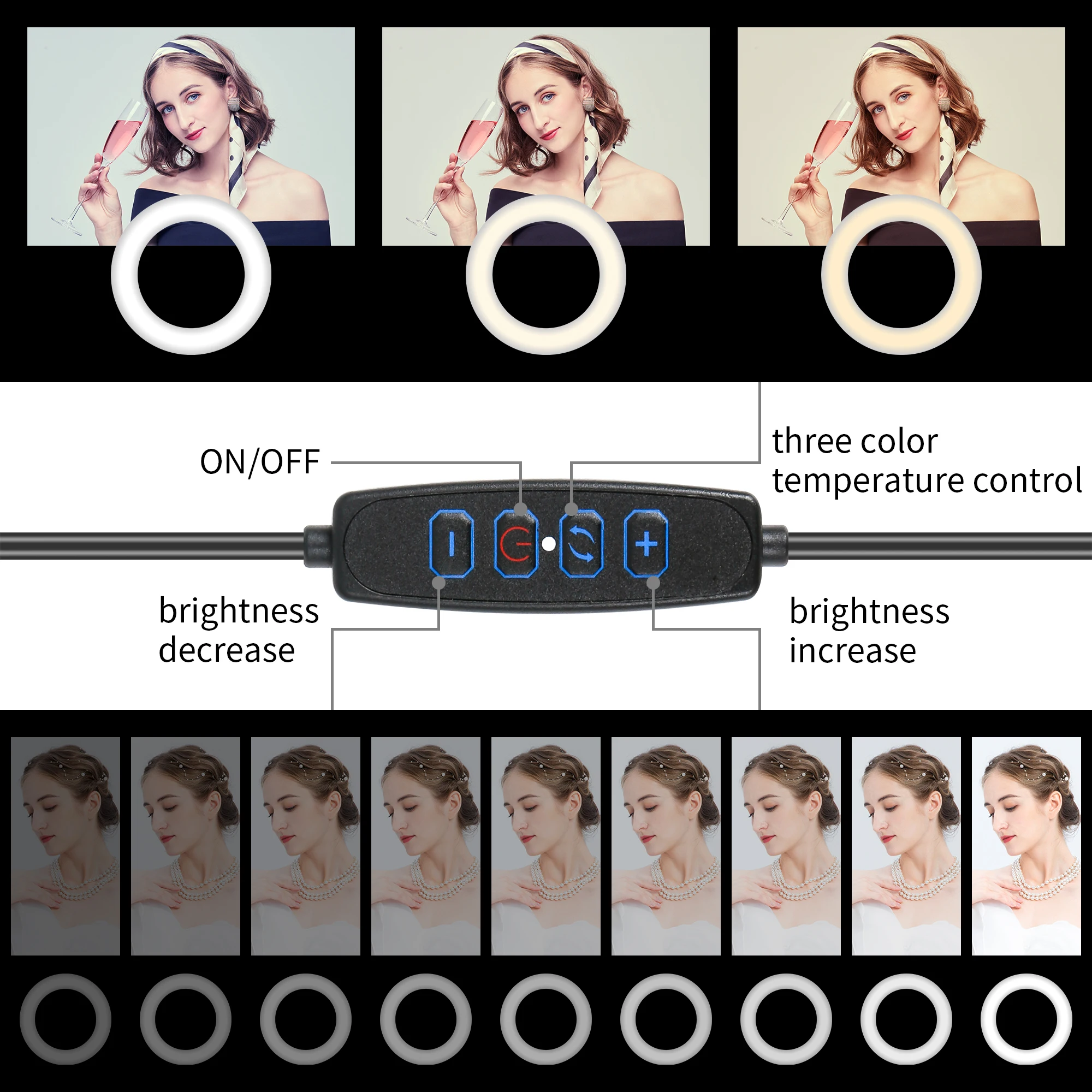 Zomei 10 inch led ringlamp live youtube film makeup ring light with tripod standPhoto Studio Desktop lighting