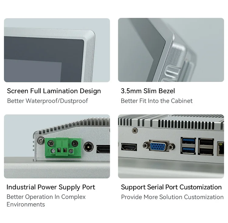 TouchWo industrial pc touch screen inbedded mounted panel high performance embedded touchscreen pc for cabinet