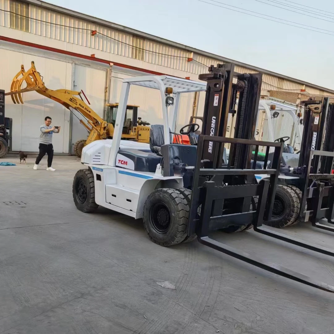 high quality used TCM 7 tons Diesel Forklift large quantity Twin wheels in stock Engine technical Dimensions Sales