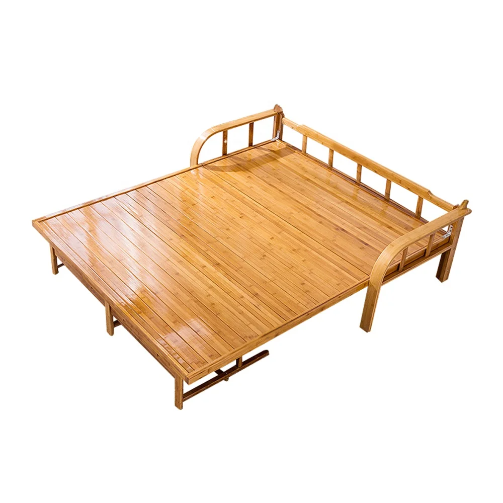 Living room furniture natural folding bamboo sofa bed for home bedroom hotel