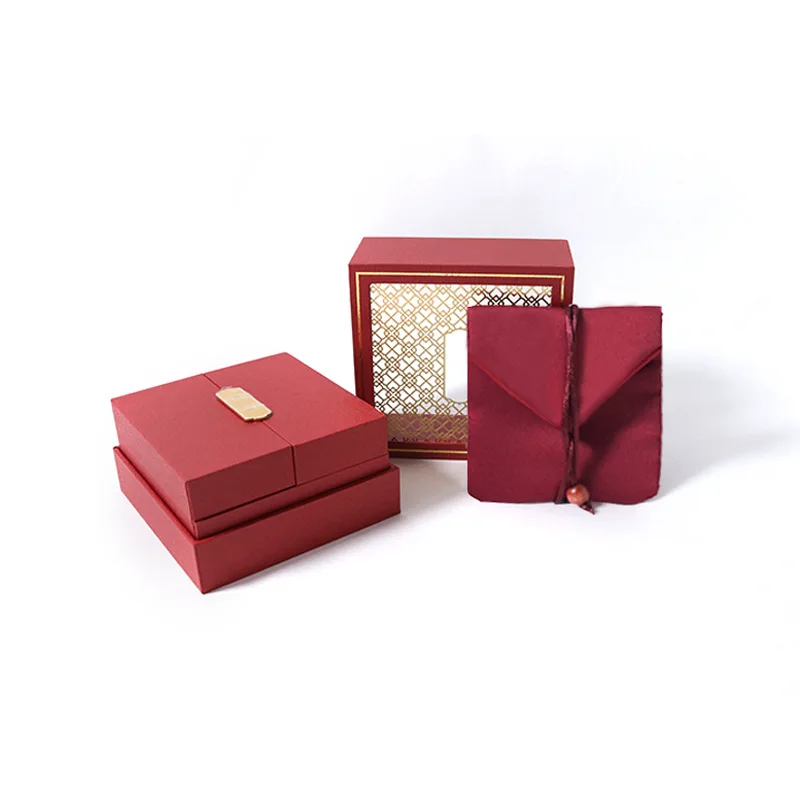 Factory Wholesale Inheritance Ancient Method Gold Bracelet Box Laser Hollow Jade Packaging Box Flannel Bag Jewelry Box