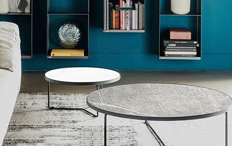 Marble Top Metal Legs Nordic Design Round Nesting Center Table Coffee Tables