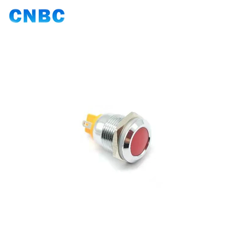 
IP67 metal 12mm diameter red yellow metal panel led indicator light with terminal pins 