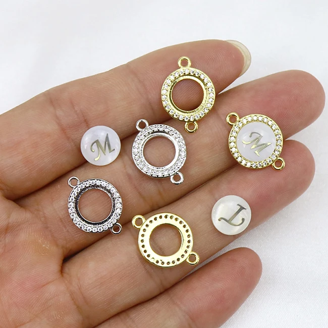  18K plated brass connector bezel 10 mm inner wild for the