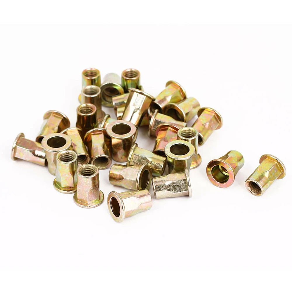 
M8 Flat Head Open End Half Hex Body Blind Rivet Nuts 