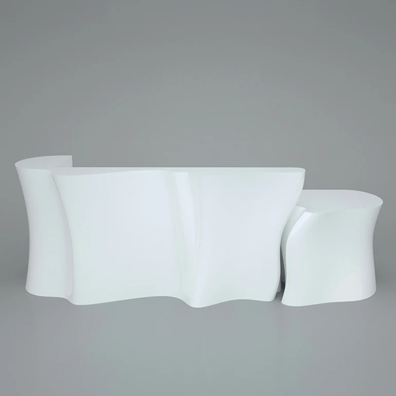 Hair Salon Small Office Medical Tufted Custom pink reception desk