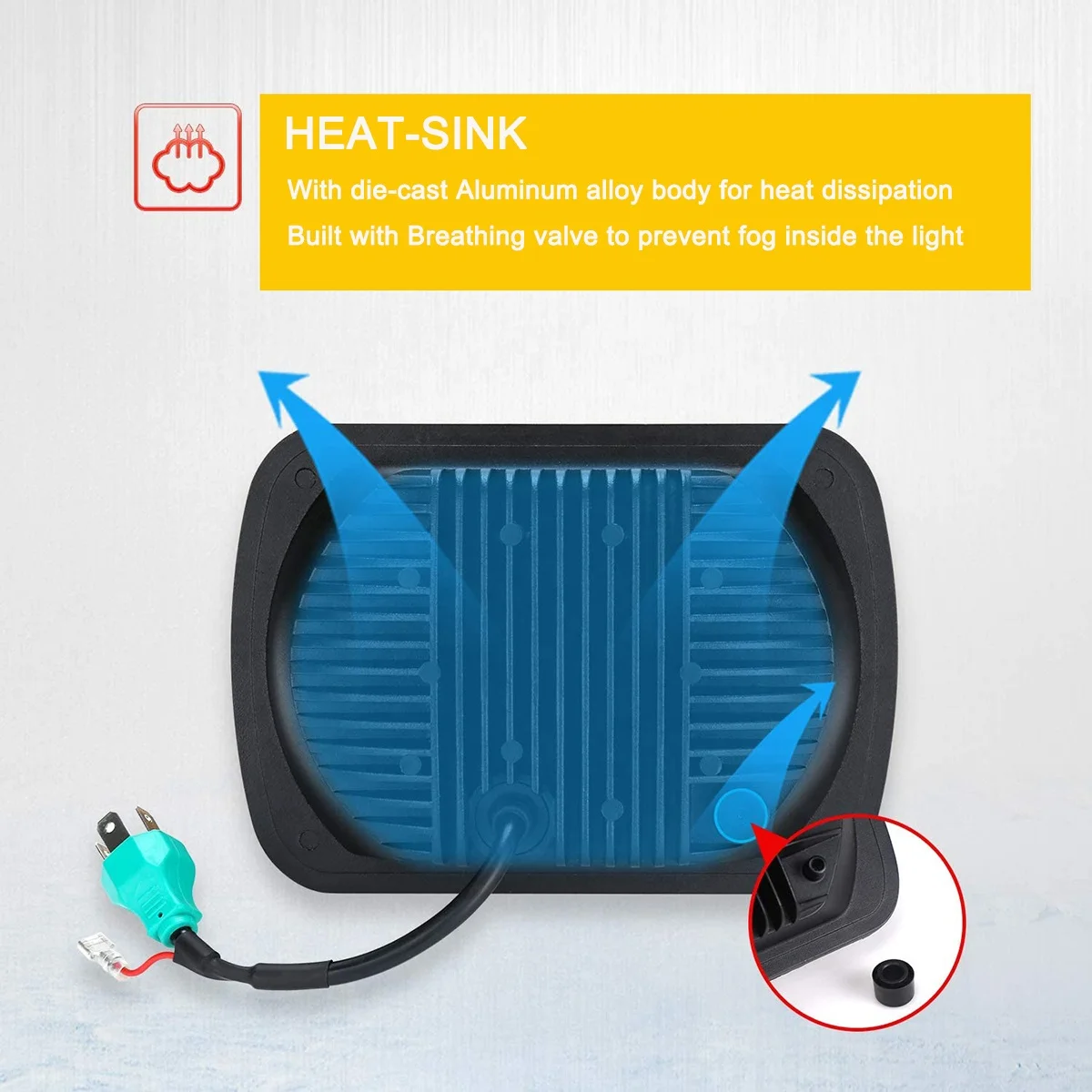 5x7 Inch High Low Beam Led Headlights H6054 with Angel Eyes DRL Car 7x6 Led Headlight Compatible with Wrangler YJ XJ