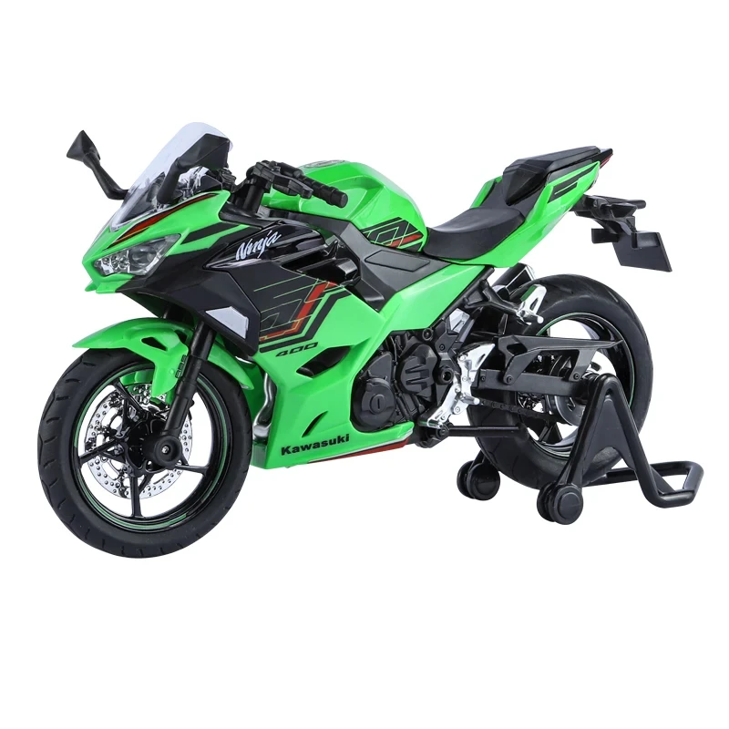 1:12 Kawasaki Ninja 400, мотоциклетная игрушка, 1:12, звук и свет, модель, металлическая миниатюрная коллекция, подарок для мальчиков, детей
