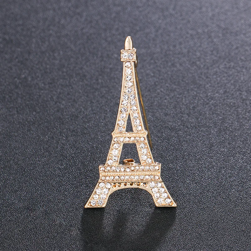
Weiman Gold And Silver Plated Alloy Zinc Crystal Eiffel Tower Brooch for Costume Jewelry 