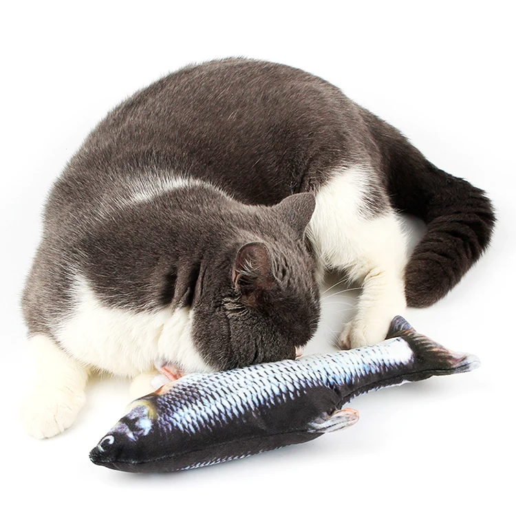 Amazon Hot Selling Simulation Anti Bite Plush Fish Catnip Pet Chewy Cat Toys
