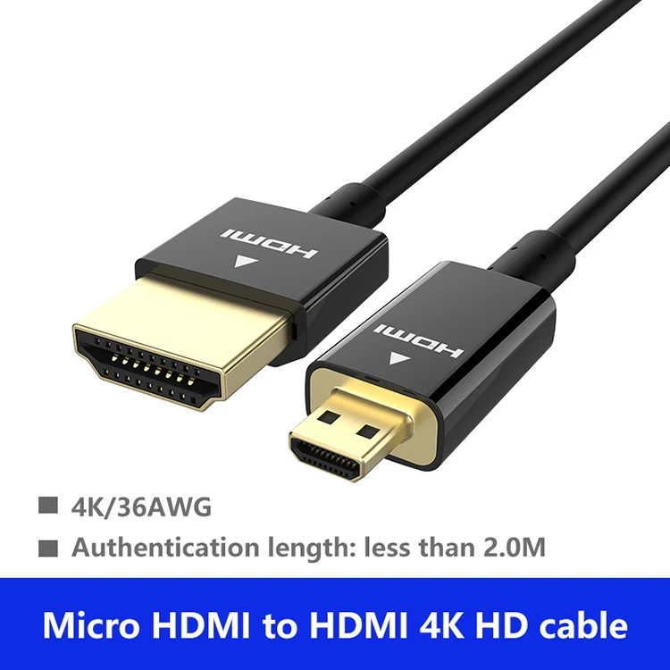 tezy 2M micro HDMI to HDMI HD cable 4K laptop camera Micro HDMI cable display