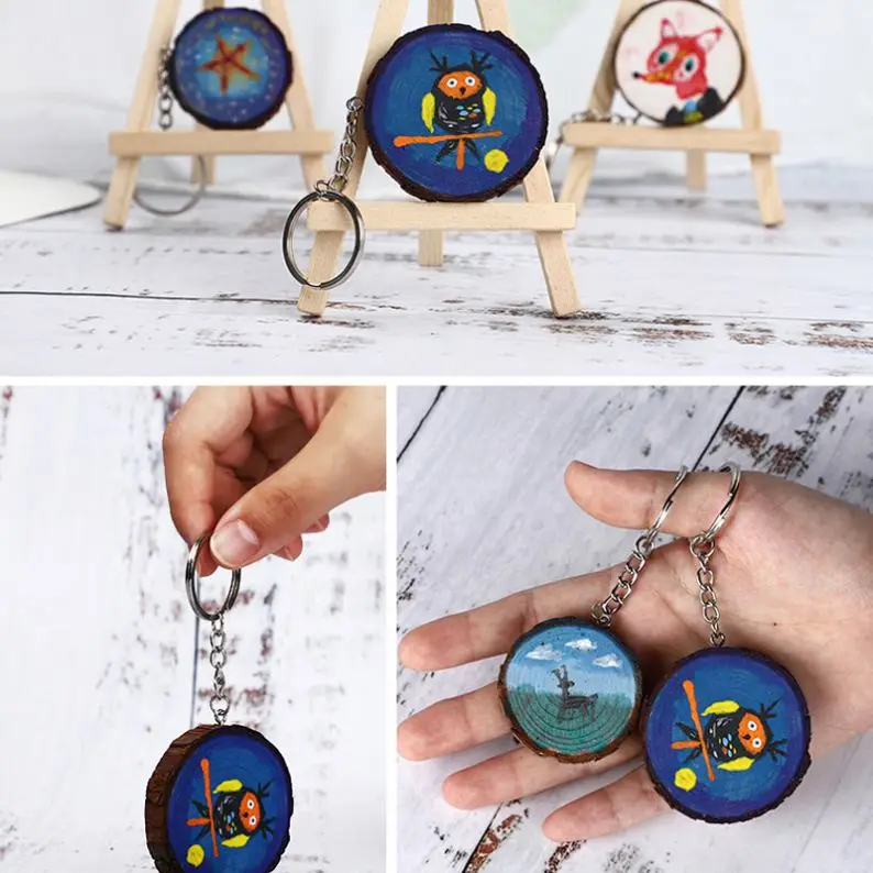 Round Pieces Small Crafts Birch Wood Slices Rustic Natural Plaque Home Decoration Accessories Modern Carved Folk Art Engraving