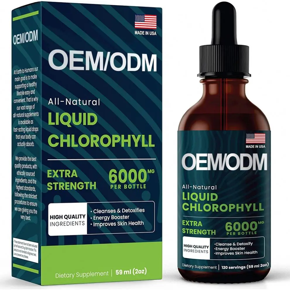 Private Label Beneficial Pure Drops Liquid Chlorophyll Drops for Women Men