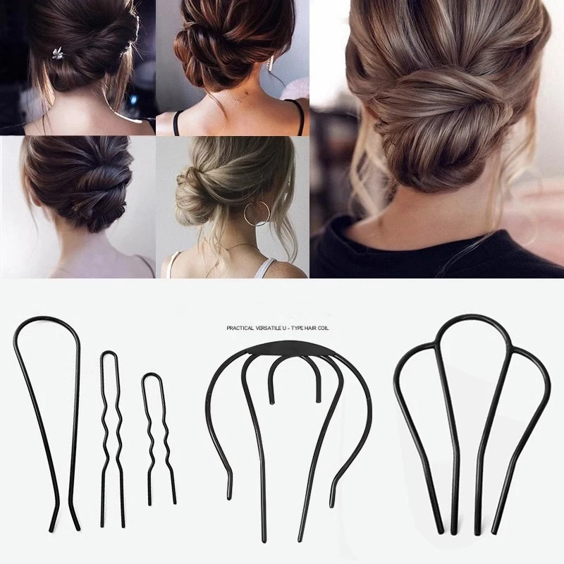 Hair Side Combs U Pins Fork Clip Stick for Updo Bun U Shaped Teeth Hair Combs Vintage Hairstyle Hair Accessories Custom