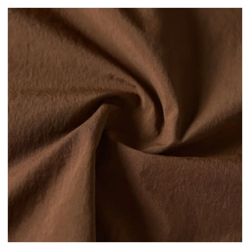350T Dull Low Elastic Wrinkle Nylon Taffeta Fabric 100% Nylon Ripstop Waterproof Fabric For Down Jacket
