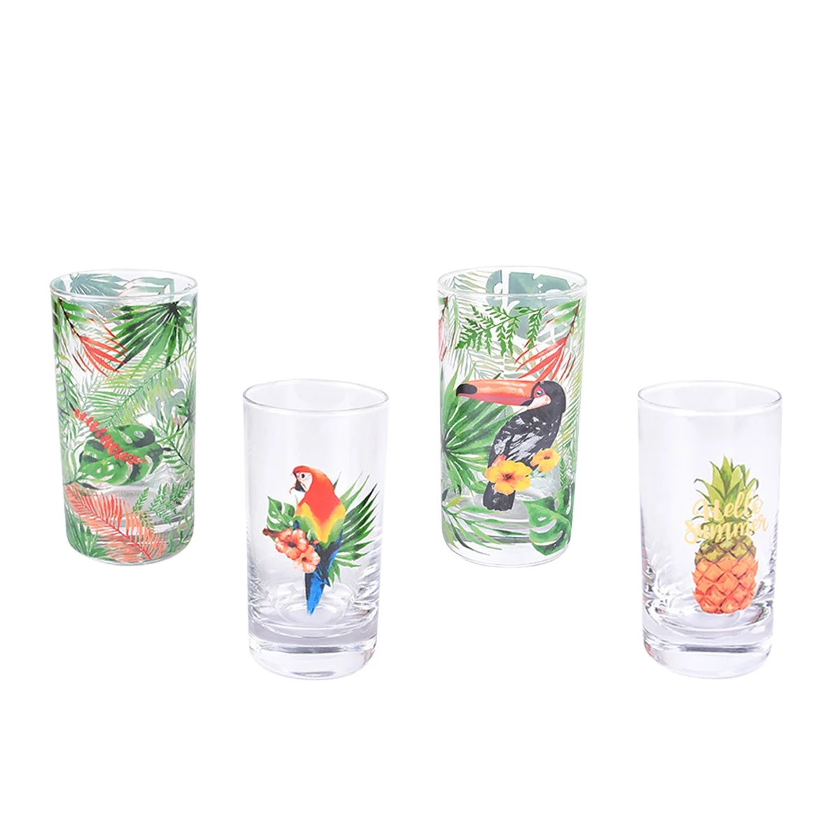 DTK Summer Series Colored Glass Cup with Lid