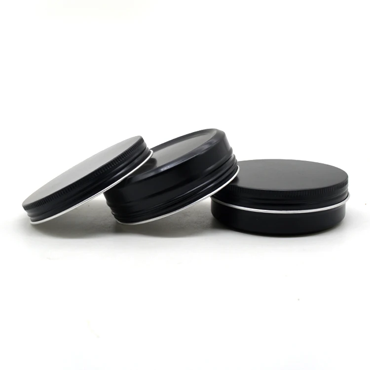 Low MOQ Factory price 100 ml Black Color Custom Aluminum Jar Candle Tin