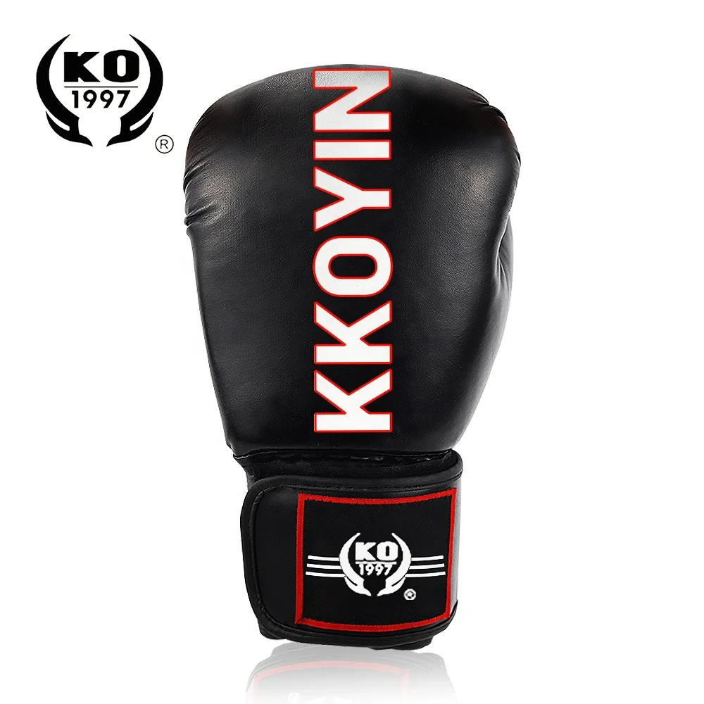 Amazon hot selling black leather boxing gloves product custom