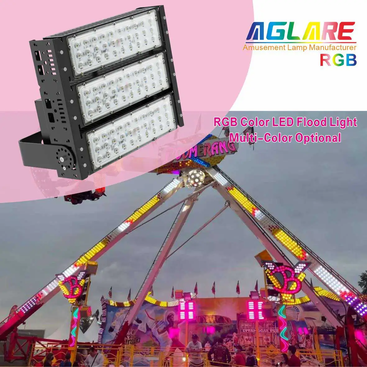 Aglare Waterproof 150w 12000 lumen dmx rgb led floodlight for theme park outdoor led stadium flood light