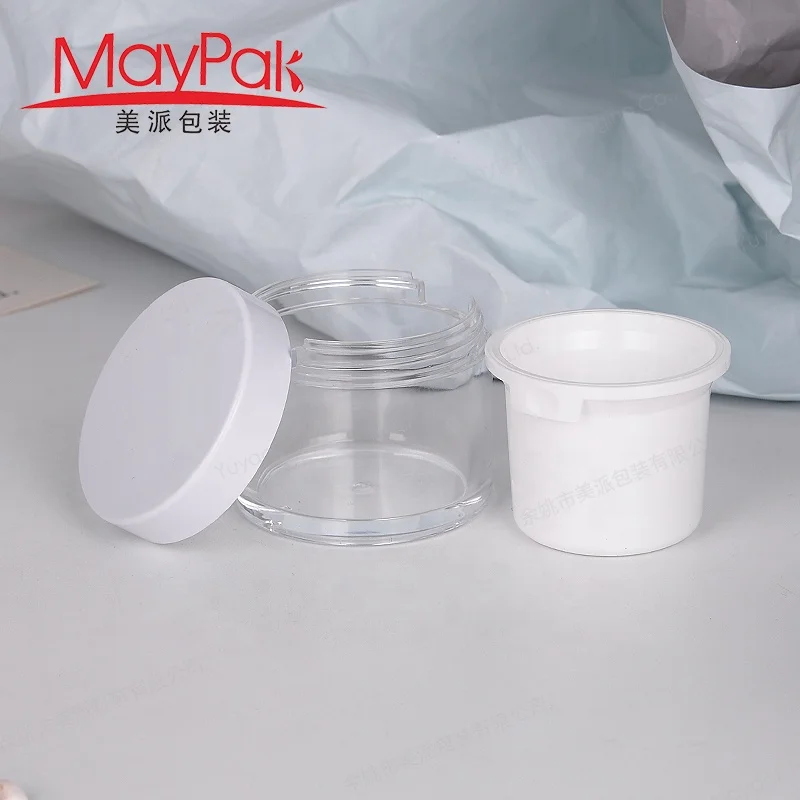 Custom Color Empty Body Scrub Jar 50g 100g 240g 8OZ Refillable Cosmetic Plastic Jar with Lid for Body Butter Container Cream Jar