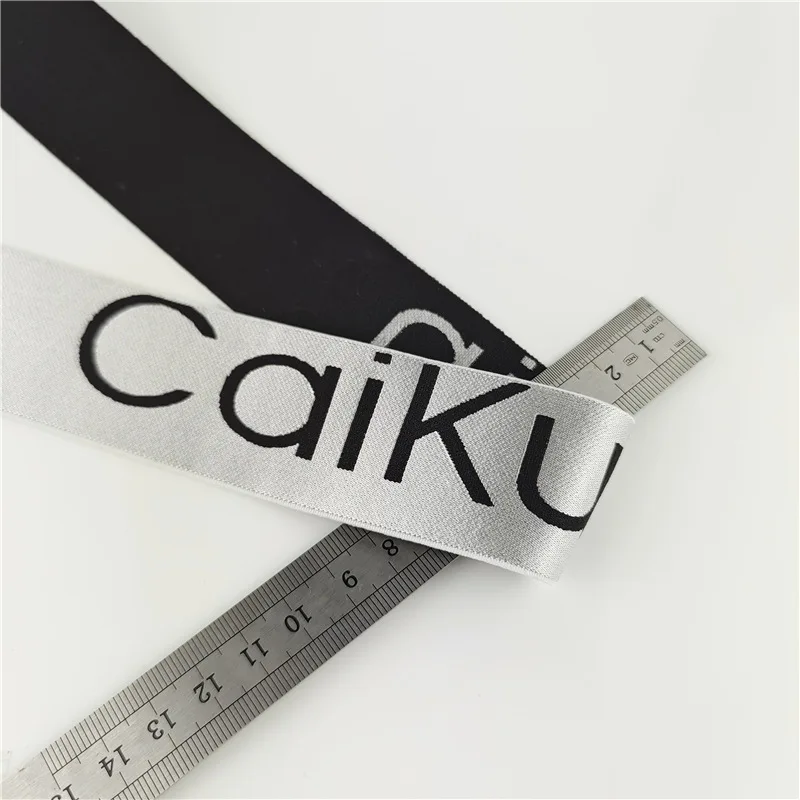 Accept Customized Jacquard Logo Embroidered Elastic Band for For men Underwear Boxer Shorts Waistband Belt