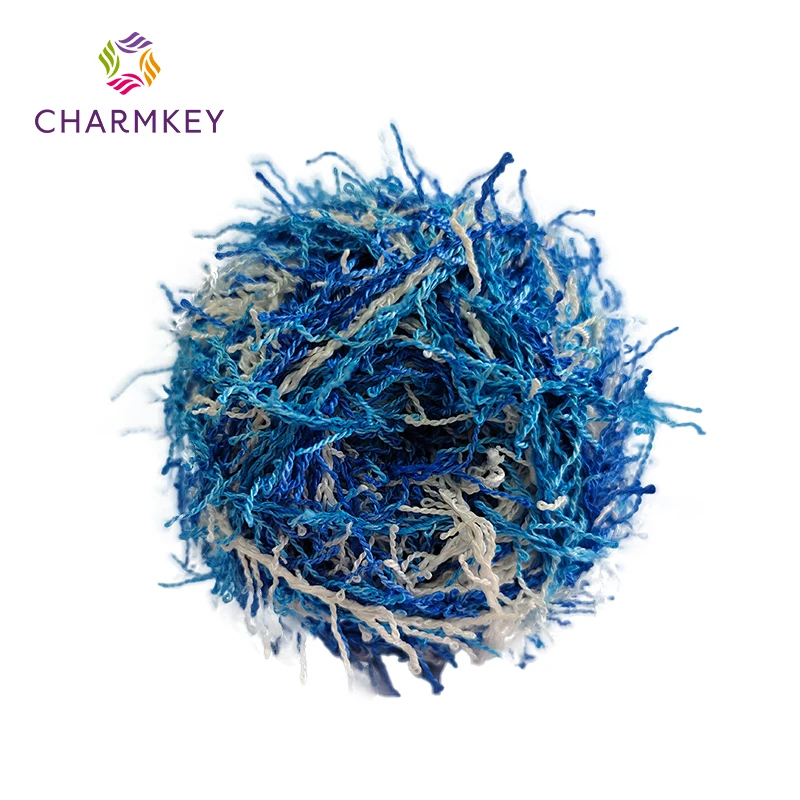 Charmkey Wholesale Mixed Color 100% Cotton Fancy Scrubby Yarn for Making Dish cloth and Crochet